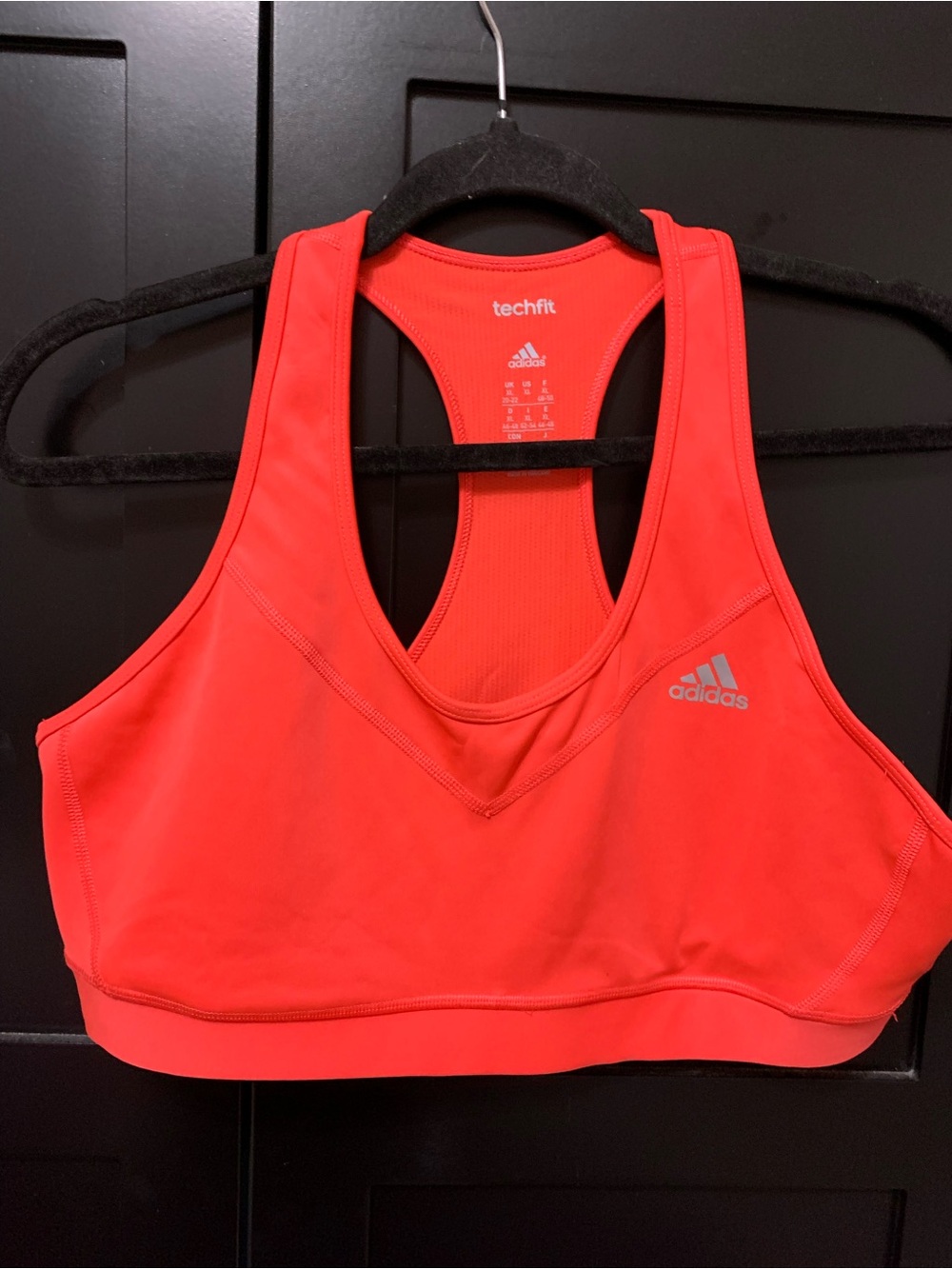 adidas Techfit orange Racerback Sports Bra comfy cute